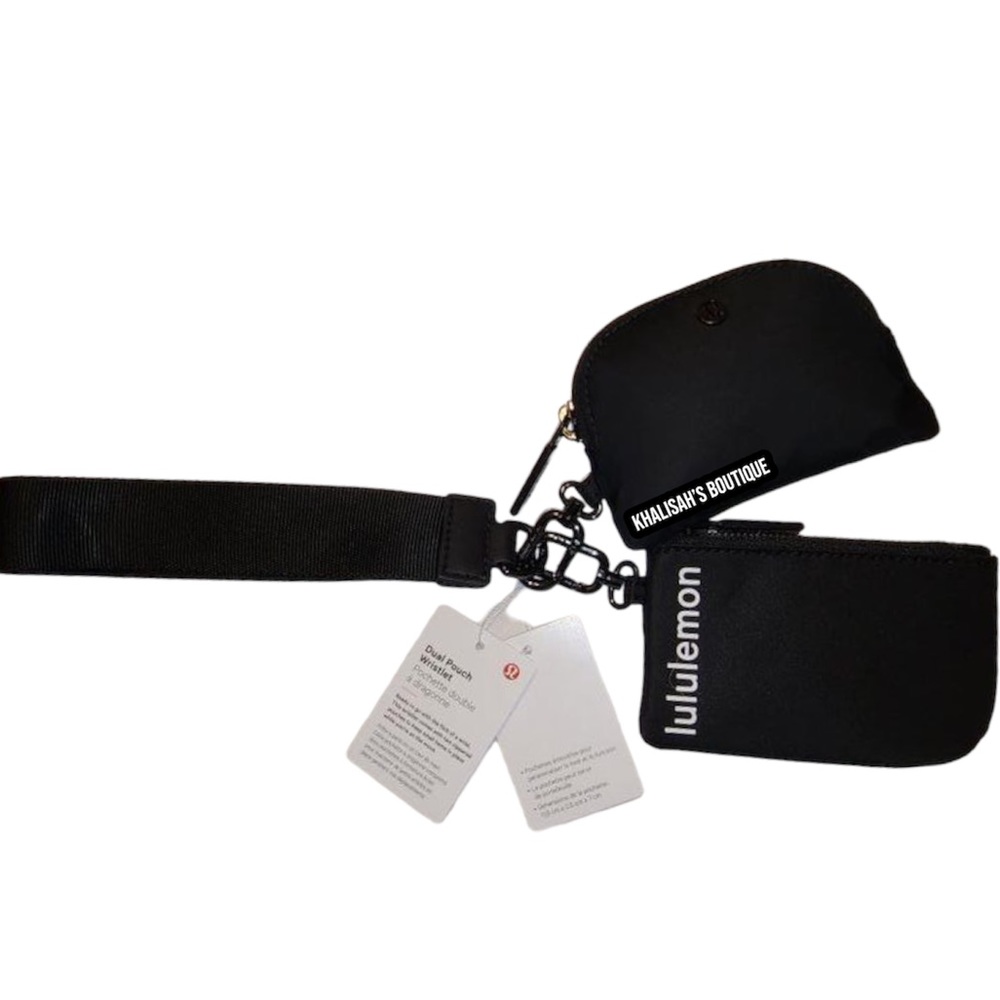 NWT Lululemon Dual Pouch Wristlet! Black Hardware! Comes with proof of purchase! - Picture 8 of 14